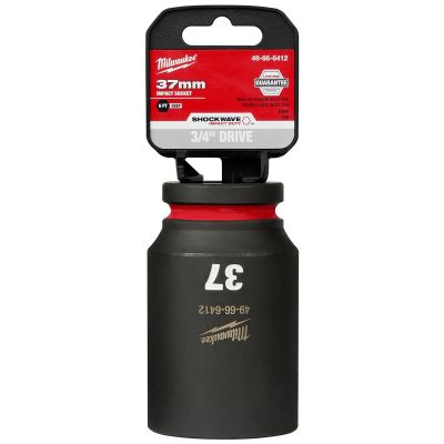 MLW49-66-6412 image(0) - Milwaukee Tool SHOCKWAVE Impact Duty  3/4"Drive 37MM Deep 6 Point Socket