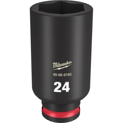 MLW49-66-6165 image(0) - Milwaukee Tool SHOCKWAVE Impact Duty  3/8"Drive 24MM Deep 6 Point Socket