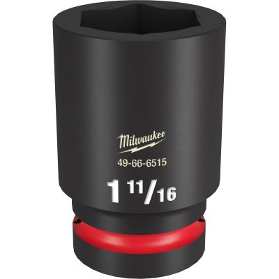 MLW49-66-6515 image(0) - Milwaukee Tool SHOCKWAVE Impact Duty  1"Drive 1-11/16" Deep 6 Point Socket