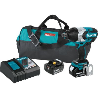 MAKXWT07T image(0) - Makita 18V LXT 5.0 Ah Brushless Cordless High Torque 3/4" Square Drive Imp Wrench Kit w/ Friction Ring Anvil