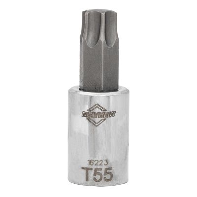 MAY16223 image(0) - Mayhew Mayhew T55 Torx® Short Insert Socket Bit, 3/8-Inch Drive