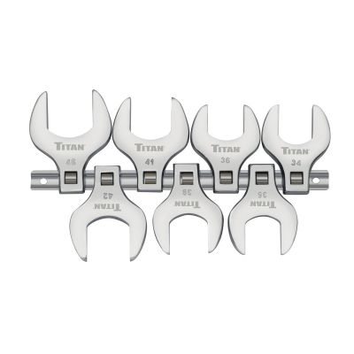 TIT17670 image(0) - TITAN 7 pc. 1/2 in. Drive Metric Jumbo Crowfoot Wrench Set