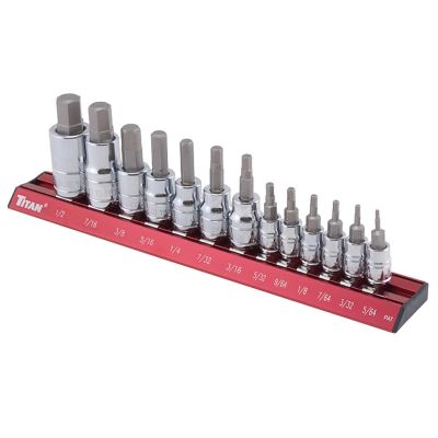 TIT16123 image(0) - TITAN 13 Pc. Sae Hex Bit Socket Set