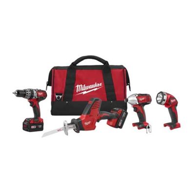 MLW2695-24 image(0) - Milwaukee Tool M18 Cordless LITHIUM-ION 4-Tool Combo Kit