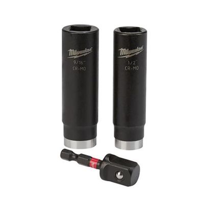 MLW49-66-4485 image(0) - Milwaukee Tool 3-Piece SHOCKWAVE 1/2 in. Impact Duty Socket Set