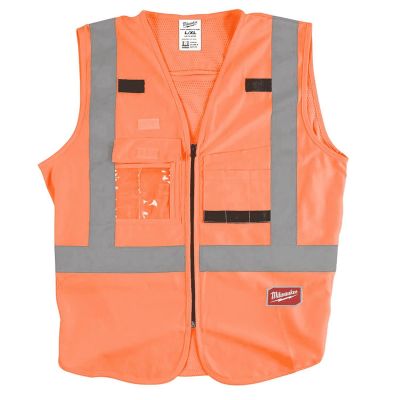 MLW48-73-5071 image(0) - Milwaukee Tool Hi Vis Orange Safety Vest-S/M (CSA)