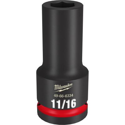 MLW49-66-6334 image(0) - Milwaukee Tool SHOCKWAVE Impact Duty  3/4"Drive 11/16" Deep 6 Point Socket