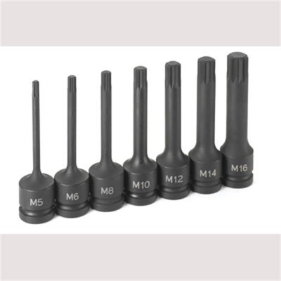 GRE1347S image(0) - Grey Pneumatic 1/2" Drive 7pc Triple Square Driver Set - 4" Length