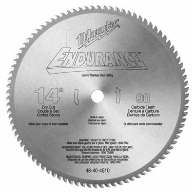 MLW48-40-4510 image(0) - Milwaukee Tool 14" Thin Metal Cutting Circular Saw Blade