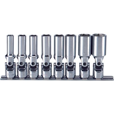 KKNRS3340M-8-L75 image(0) - Ko-ken USA RS3340M/8-L75 8 Piece 3/8 Sq. Dr. 6-Point, Universal, Deep Socket Set