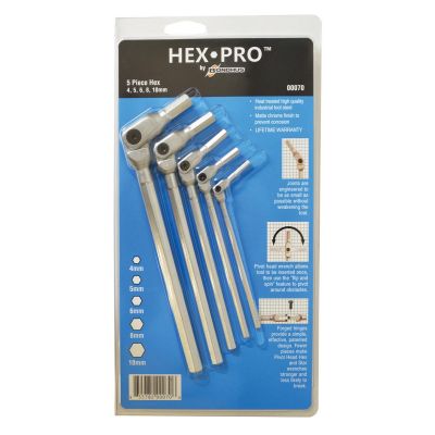 BND00070 image(0) - Bondhus Corp. 5PC HEX PRO PIVOT HEAD METRIC HEX WRENCH SET