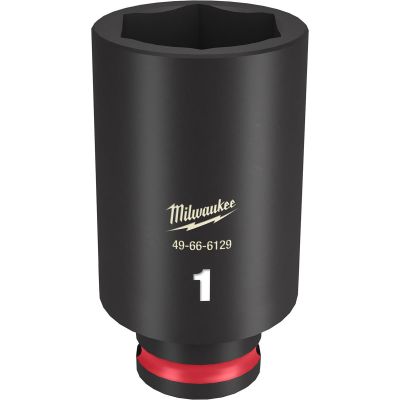 MLW49-66-6129 image(0) - Milwaukee Tool SHOCKWAVE Impact Duty 3/8"Drive 1" Deep 6 Point Socket