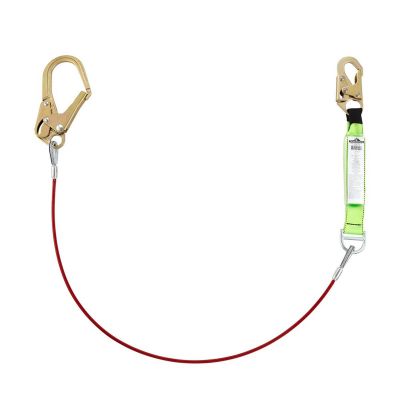 SRWV8108326 image(0) - PeakWorks PeakWorks - Shock Absorbing Lanyards - Tear Pack 1/4" PVC Coated Cable -  Single Leg - Weight Capacity 130 to 310 Lbs - 6'