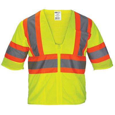 SAS690-2222 image(0) - SAS Safety Class-3 Mesh Yellow Safety Vest Front Zipper XXXL