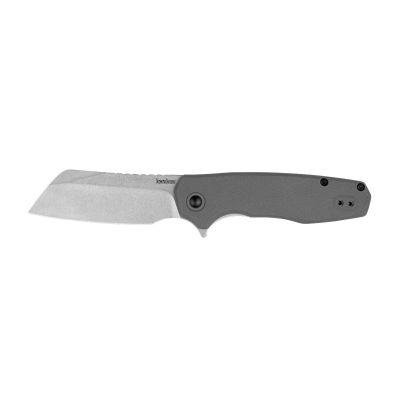 KER1414 image(0) - Kershaw Wharf Assisted Open Liner Lock Cleaver Blade EDC Folding Pocket Knife - Gray