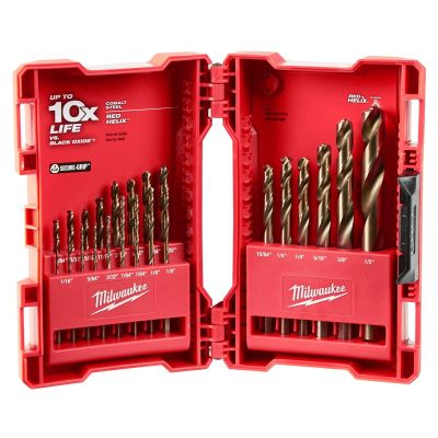 MLW48-89-2338 image(0) - Milwaukee Tool RED HELIX Cobalt Drill Bit Set &hyphen; 23PC