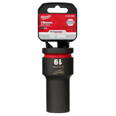 MLW49-66-6394 image(0) - Milwaukee Tool SHOCKWAVE Impact Duty  3/4"Drive 19MM Deep 6 Point Socket