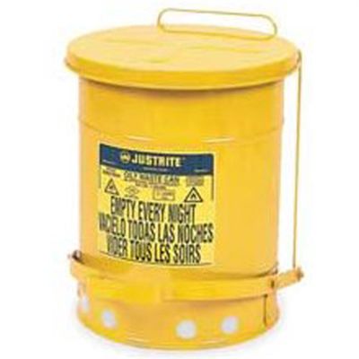 JUS09101 image(0) - Justrite Mfg. Co. Yellow Oil Waste Can, 6 Gallon