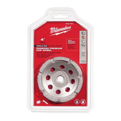 MLW49-93-7700 image(0) - Milwaukee Tool 4" Diamond Cup Wheel Single Row