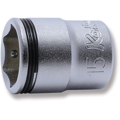 KKN3450M-15 image(0) - Ko-ken USA 3/8 Sq. Dr. Socket  15mm Nut Grip Length 27mm