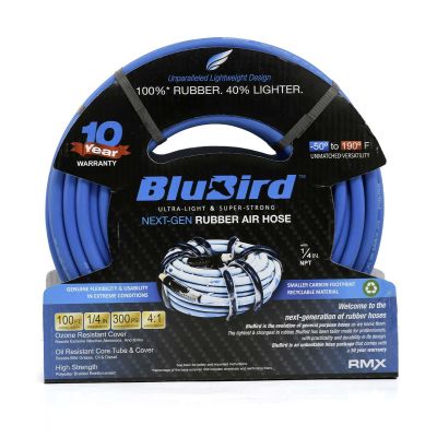 BLBBB14100 image(0) - BluBird BluBird Rubber Air Hose 1/4 in. x 100 ft.