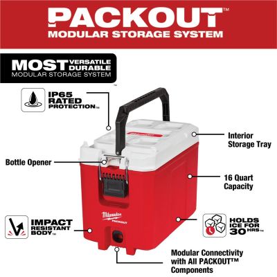 MLW48-22-8460 image(0) - Milwaukee Tool PACKOUT 16QT Compact Cooler