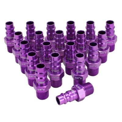 MIL760VC-20 image(0) - Milton Industries HighFlow Plugs, V-style Purple,1/4" MNPT