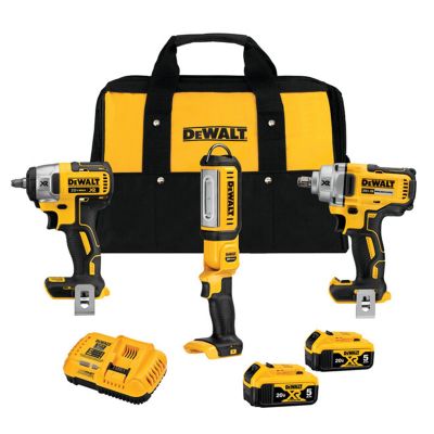 DWTDCK302P2 image(0) - DeWalt DEWALT 20v MAX 3 TOOL IMPACT WRENCH AND LIGHT KIT