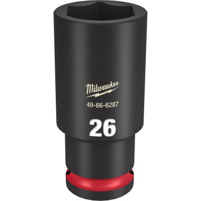 MLW49-66-6287 image(0) - Milwaukee Tool SHOCKWAVE Impact Duty  1/2"Drive 26MM Deep 6 Point Socket