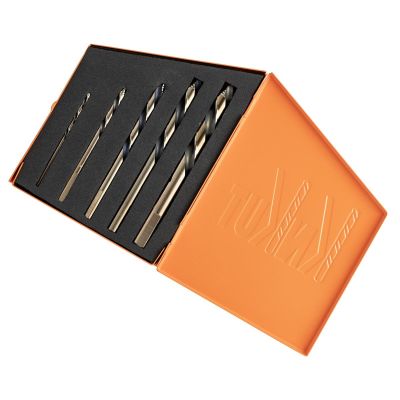 KNK5KK10-LH image(0) - KnKut KnKut 5 Piece Left Hand Step Point Mechanics Length Drill Bit Set