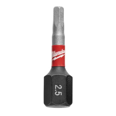 MLW48-32-4724 image(0) - Milwaukee Tool SHOCKWAVE Impact Hex 2.5MM Insert Bits (Bulk 25)