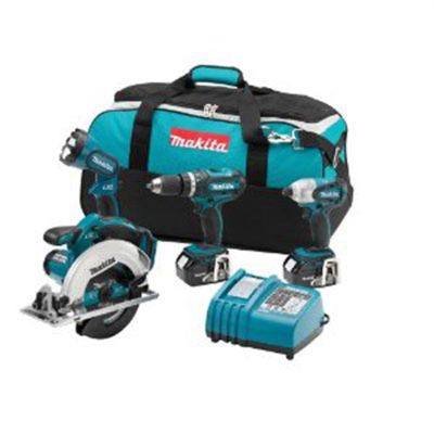 MAKLXT405 image(0) - Makita 4 Pc Cordless Combo Kit, 18V LXT