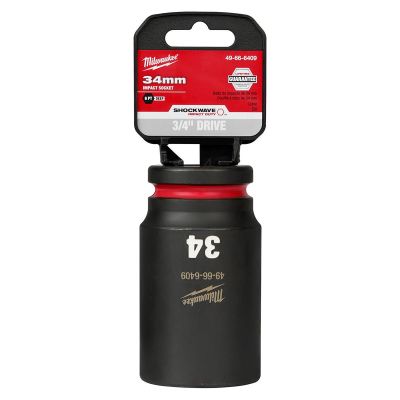 MLW49-66-6409 image(0) - Milwaukee Tool SHOCKWAVE Impact Duty  3/4"Drive 34MM Deep 6 Point Socket