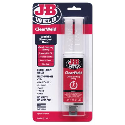 JBW50112 image(0) - J B Weld J-B Weld 50112 ClearWeld 5 Minute Epoxy Compound  - 5 ml.