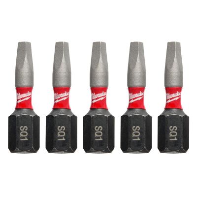 MLW48-32-4621 image(0) - Milwaukee Tool SHOCKWAVE Impact Square Recess #1 Insert Bits (5 PK)