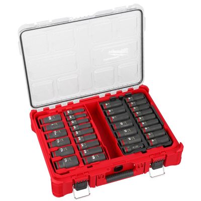 MLW49-66-6806 image(0) - Milwaukee Tool SHOCKWAVE Impact Duty Socket 1/2” Dr 31PC PACKOUT Set