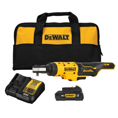 DWTDCF504GG1 image(0) - DeWalt 12V  1/4" XTREME COMPACT OPEN HEAD RACHET KIT with 1 OIL RESISTANT BATTERY