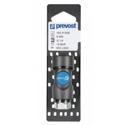 PRVISI061202CP image(0) - Prevost 1/4 Inch Female NPT PrevoS1 ISI 06 Industrial 1/4 Inch Composite Body Quick Safety Coupler on Plate for Compressed Air