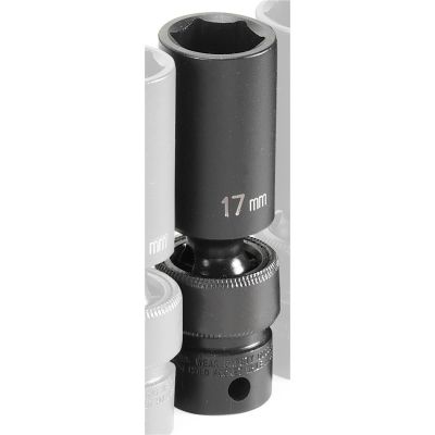 GRE1017UMD image(0) - Grey Pneumatic SOC 17MM 3/8D IMP UNIV 6PT DP BLK