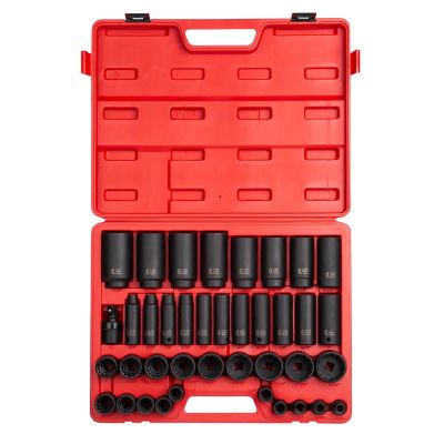 SUN2698 image(0) - Sunex 39PC 1/2"DR 12 POINT SAE MASTER IMPACT SOCKET SET