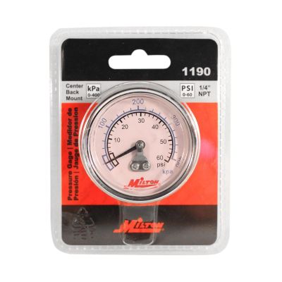 MIL1190 image(0) - Milton Industries Gage 1/4" NPT, 0-60 PSI - Center Mount