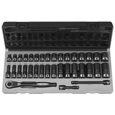 GRE81635MRD image(0) - Grey Pneumatic 3/8" Dr. 35pc Metric Std & Deep Duo-Socket Set - 6