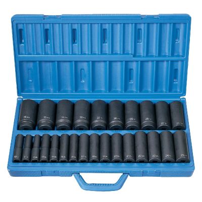 GRE1326MD image(0) - Grey Pneumatic 26 PC 1/2" DR DEEP LENGTH METRIC MASTER SET