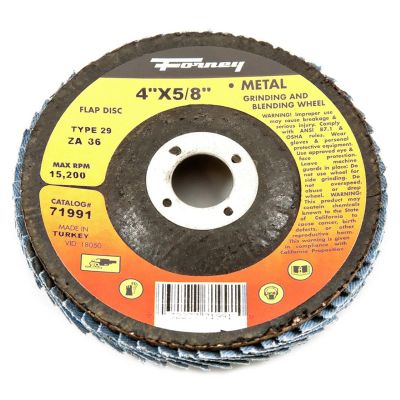 FOR71991 image(0) - Forney Industries Flap Disc, Type 29, 4 in x 5/8 in, ZA36