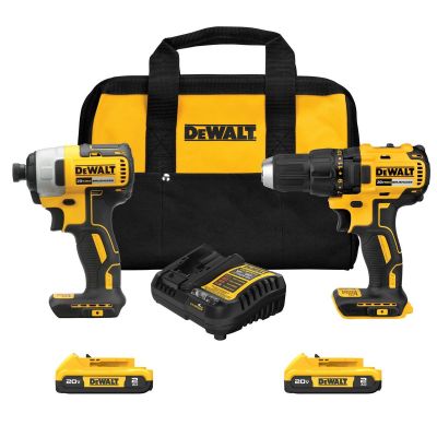 DWTDCK277D2 image(0) - DeWalt 20V MAX BL DRILL IMPACT COMBO KIT