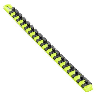 ERN8435HV image(0) - Ernst Mfg. 18” Socket Organizer with 18 Twist Lock Clips - HI-VIZ - 3/8"