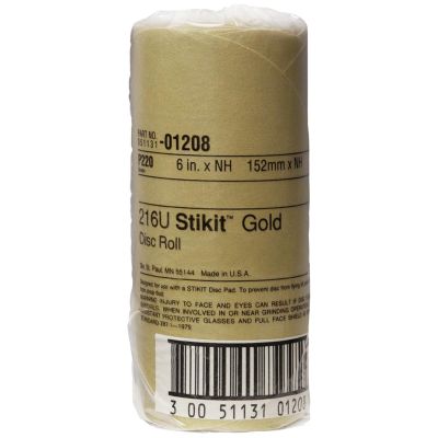 MMM1208 image(0) - 3M DISC ROLLS-GOLD STIKIT 6" P220 75/ROLL 12/CS