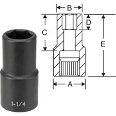 GRE5042DT image(0) - Grey Pneumatic SOC 1-5/16 #5D IMP SPLN DP TW BLK