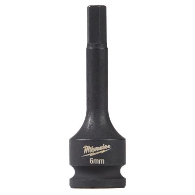 MLW49-66-5156 image(0) - Milwaukee Tool Shockwave  Lineman's 3/8" Drive 6MM Hex Bit Socket