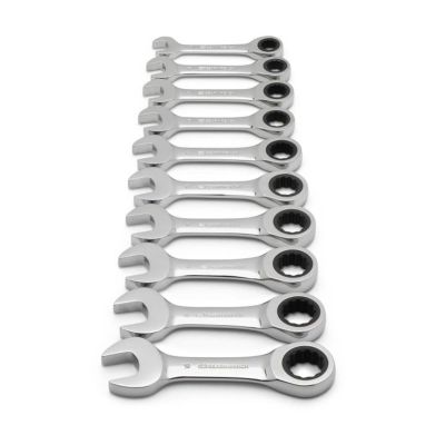 KDT9520D image(0) - GearWrench 10 Pc. 12 Point Stubby Ratcheting Combination Metric Wrench Set